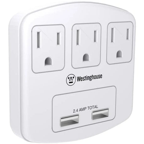 Westinghouse 3-Outlet With Rapid Charge USB Surge Wall Plug Adapter