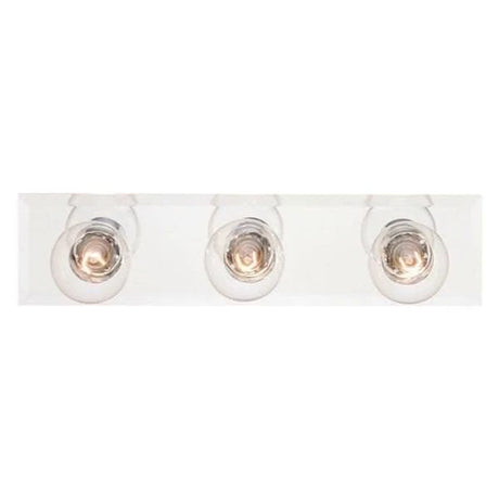 Westinghouse 3 Light White Bath Bar Beveled Mirror Light Fixture