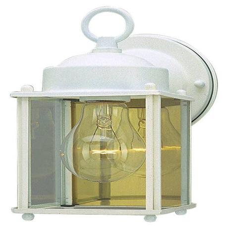 Westinghouse 1 Light Wall Lantern Light Fixture White Finish with Clear Glass Panels