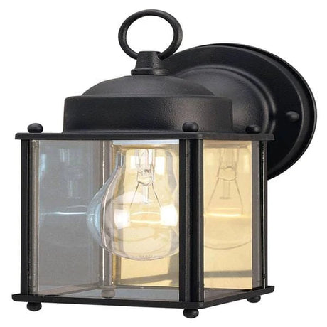 Westinghouse 1 Light Black Powder Coated Finish on Steel with Clear Glass Panels