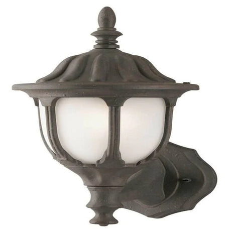 Westinghouse 1-Light Textured Rust Patina Finish on with Frosted Glass Panels