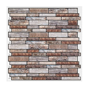 3D Mosaic Morcart Self Adhesive Tile Wall Sticker Backsplash - 12" x 12" DIY for Bathrooms