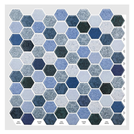 3D Mosaic Morcart Self Adhesive Tile Wall Sticker Backsplash - 12" x 12" DIY for Bathrooms