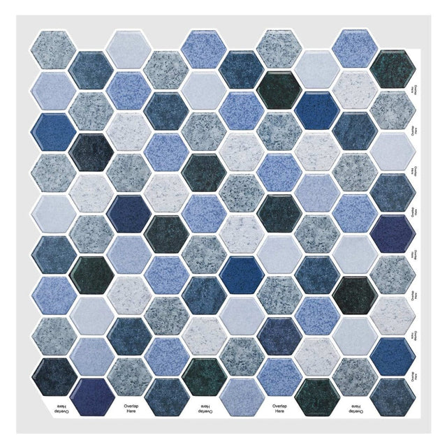 3D Mosaic Morcart Self Adhesive Tile Wall Sticker Backsplash - 12" x 12" DIY for Bathrooms