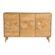Checkered Pattern 3-Door Accent Cabinet Natural - 953460 Pie's Variety Store