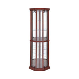 6-Shelf Corner Curio Cabinet Medium Brown - 3393 Pie's Variety Store