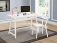 2-Piece Writing Desk Set White charming desk and chair set with a versatile finish.- 801108 coastmega