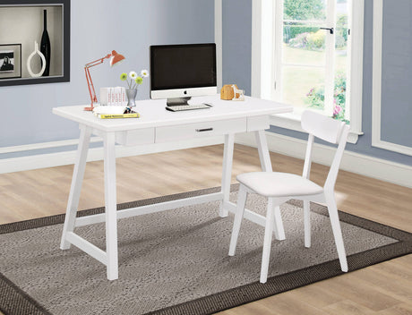 2-Piece Writing Desk Set White charming desk and chair set with a versatile finish.- 801108 coastmega