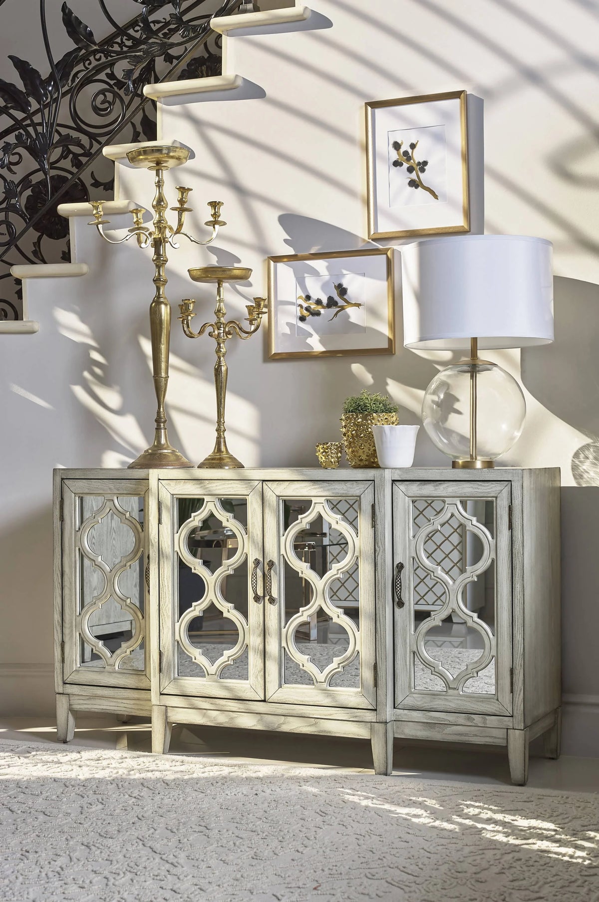 4-Door Accent Cabinet Antique White - 953376 Pie's Variety Store