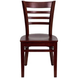 HERCULES Series Ladder Back Mahogany Wood Restaurant Chair [XU-DGW0005LAD-MAH-GG] Pie's Variety Store