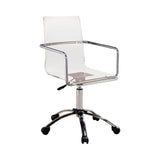 Amaturo Office Chair With Casters Clear And Chrome -Stylize a home or business workspace with a cutting edge chair. 801436 Pie's Variety Store