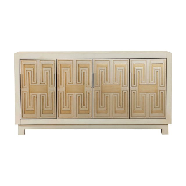 Rectangular 4-Door Accent Cabinet White And Gold - 953416 Pie's Variety Store