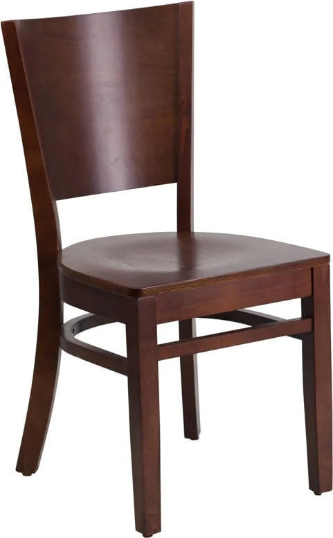 Lacey Series Solid Back Walnut Wood Restaurant Chair [XU-DG-W0094B-WAL-WAL-GG] Pie's Variety Store