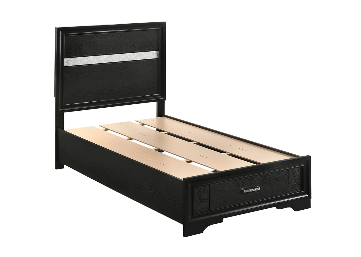 Miranda Twin Storage Bed Black - 206361T Pie's Variety Store