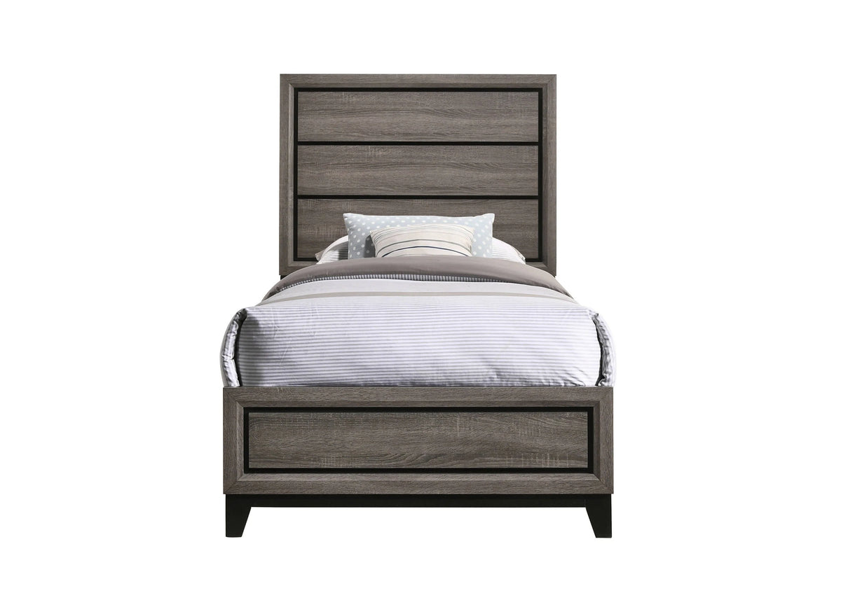 Watson Twin Panel Bed Grey Oak - 212421T Pie's Variety Store