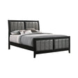 Carlton Queen Upholstered Bed Black And Grey - 215861Q Pie's Variety Store
