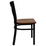 HERCULES Series Black ''X'' Back Metal Restaurant Chair - Cherry Wood Seat [XU-6FOBXBK-CHYW-GG] Pie's Variety Store