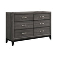 Watson 6-Drawer Dresser Grey Oak And Black - 212423 Pie's Variety Store