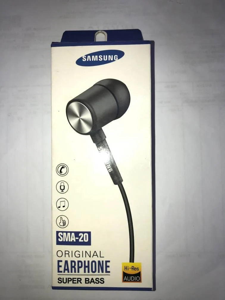 Samsung- Original Earphone Super Bass -Intelligent Mobile Phone. The headphones have been designed with comfort as a priority and feature soft rubber ear tips that fit ergonomically in the ear directing sound to the optimal part of the ear.-SMA-20 Ravi Singh