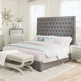 Camille Queen Button Tufted Bed Grey Collection: This Impressively-Styled Bed Makes A Bold Yet Fashionable Statement