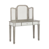 2-Piece Vanity Set Metallic Platinum And White - 930131 Pie's Variety Store