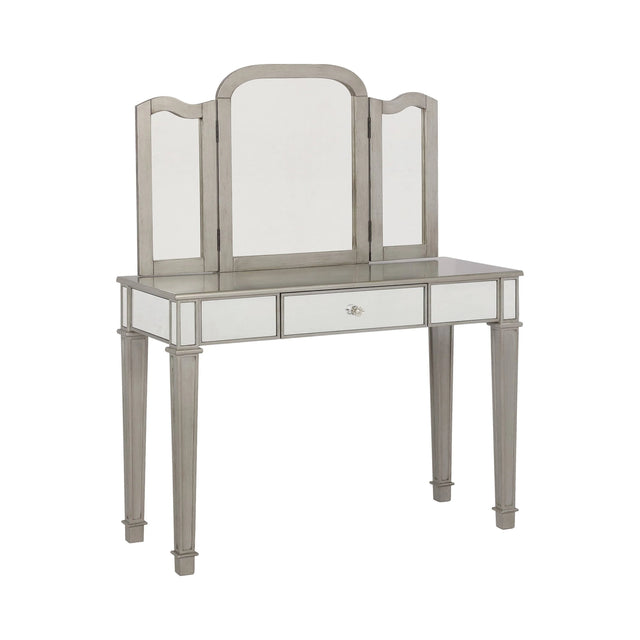 2-Piece Vanity Set Metallic Platinum And White - 930131 Pie's Variety Store
