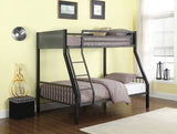 Meyers Twin Over Full Metal Bunk Bed Black And Gunmetal - 460391 A-Z Store Nadia