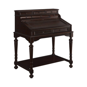 Milo 10-Drawer Secretary Desk Warm Brown - 800772 Pie's Variety Store