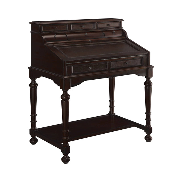 Milo 10-Drawer Secretary Desk Warm Brown - 800772 Pie's Variety Store