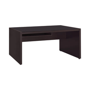Skylar Computer Desk With Keyboard Drawer Cappuccino a stylish and comfortable workspace in a home or business office.- 800901 Pie's Variety Store