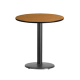 24'' Round Black Laminate Table Top with 18'' Round Table Height Base [XU-RD-24-BLKTB-TR18-GG] Fl Furniture