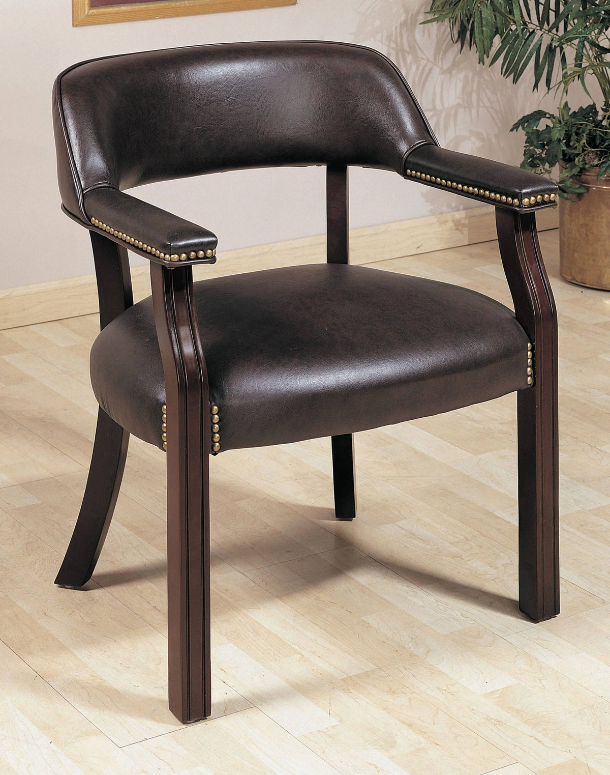 Upholstered Office Chair With Nailhead Trim Blue - 511N Pie's Variety Store