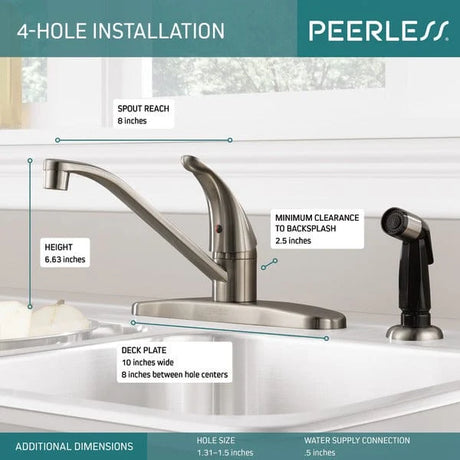 Peerless Single Handle Kitchen Faucet - P115LF-SS Peerless