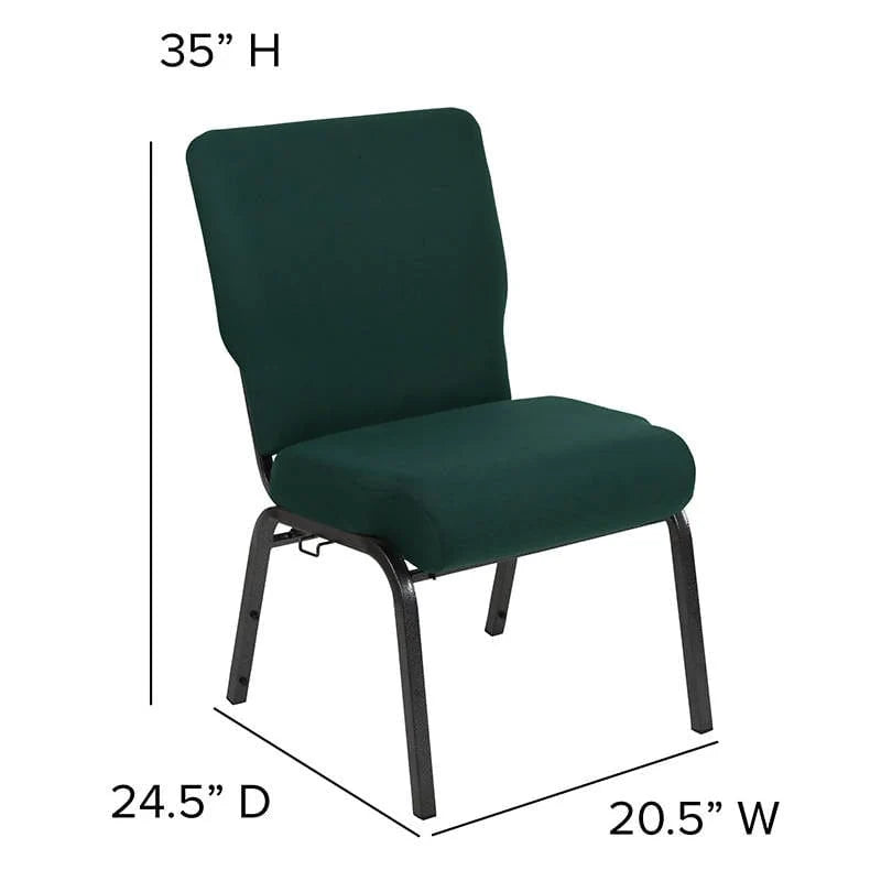 Advantage 20.5 in. Hunter Green Molded Foam Church Chair with Book Rack [PCCF-102-BR] Pie's Variety Store