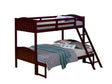 Littleton Twin/Full Bunk Bed With Ladder Espresso - 405054BRN A-Z Store Nadia