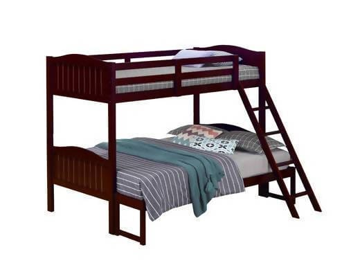 Littleton Twin/Full Bunk Bed With Ladder Espresso - 405054BRN A-Z Store Nadia