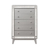 Leighton 5-Drawer Chest Metallic Mercury Collection: This Chest Adds A Touch Of Shimmer To Any Bedroom