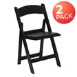 HERCULES Series Folding Chairs with Padded Seats | Set of 2 Black Resin Folding Chair with Vinyl Padded Seat [2-LE-L-1-BLACK-GG] Pie's Variety Store