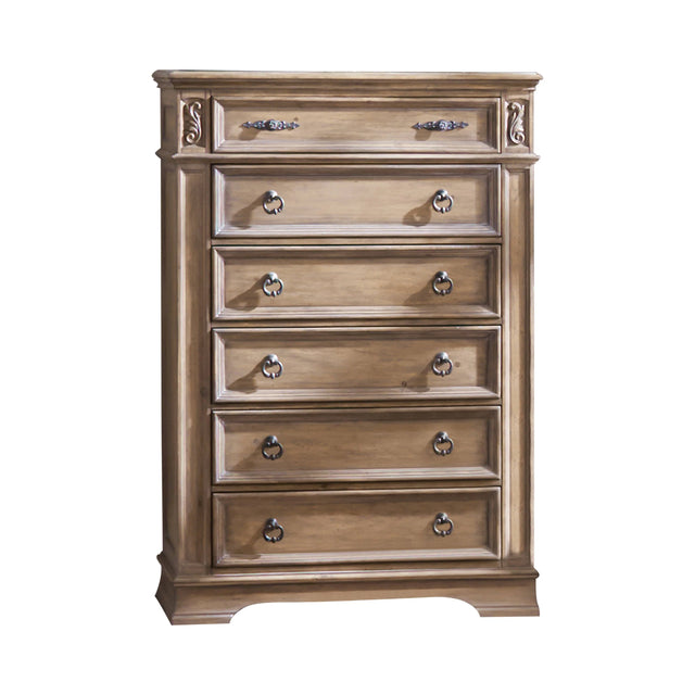 Ilana 6-drawer Chest Antique Linen - 205075 Elegant AccScents