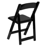 2 Pk. HERCULES Series Black Wood Folding Chair with Vinyl Padded Seat [2-XF-2902-BK-WOOD-GG] Fl Furniture