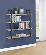 40-Inch Wall Shelf Black And Rustic Oak - 804417 Pie's Variety Store