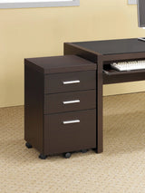 Skylar Computer Desk With Keyboard Drawer Cappuccino 4PC Set - 800901-S3 Pie's Variety Store