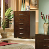 Jessica 5-Drawer Chest Cappuccino - 200715 Pie's Variety Store