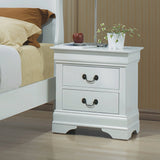 Louis Philippe Queen Sleigh Panel Bed White 4PC Set - SET4PC204691Q Pie's Variety Store