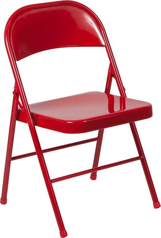 HERCULES Series Double Braced Black Metal Folding Chair Set of 2 [BD-F002-BK-GG] Pie's Variety Store