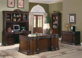Tucker 5-Drawer Double Pedestal Executive Desk Rich Brown - 800800 Pie's Variety Store