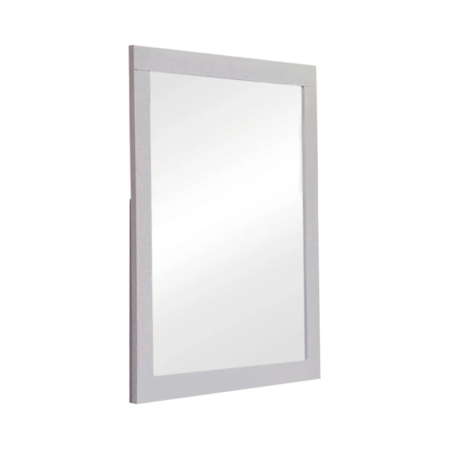 Jessica Rectangular Mirror White - 202994 Pie's Variety Store