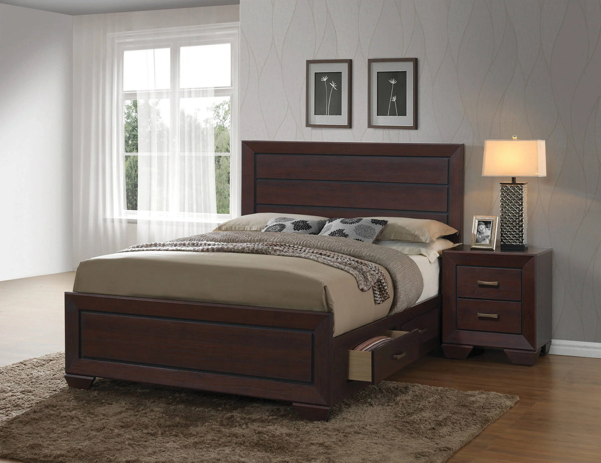 Kauffman Eastern King Storage Bed Dark Cocoa - 204390KE Pie's Variety Store