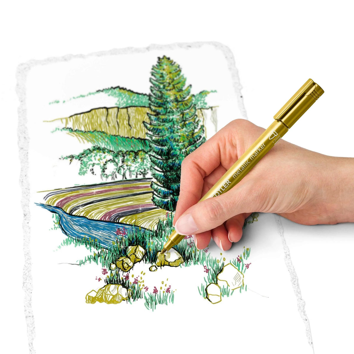 Staedtler 8323 Metallic Pens (Set of 2) are ideal for opaque writing and decorating on light and dark paper as well as on cards - 8323-S BK2 Elegant AccScents