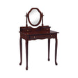 2-Piece Vanity Set With Upholstered Stool Brown Red - 3441 coastmega